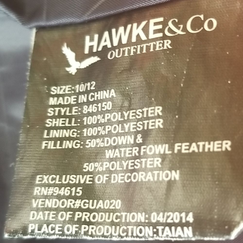 HAWKE & CO orange down coat 10/12 - Picture 6 of 15